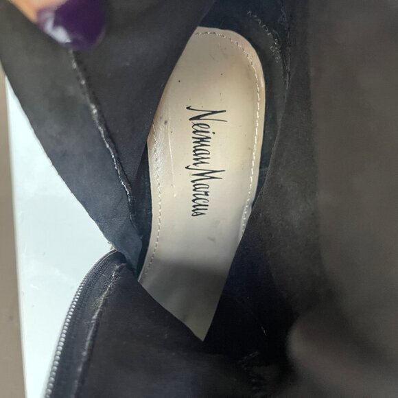 Neiman Marcus studded black leather high bots 6,5 $350